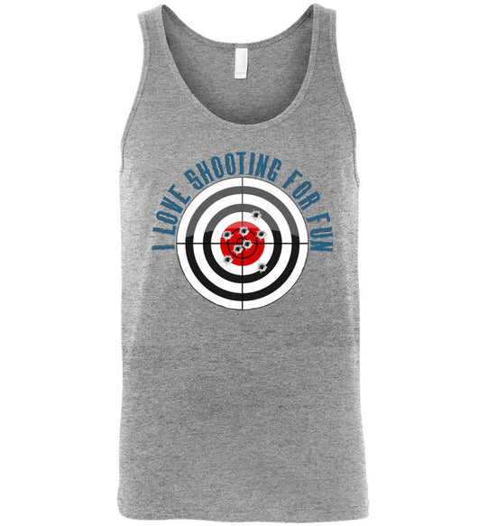 I Love Shooting for Fun - Men's Pro Gun Apparel - Athletic Heather Tank Top