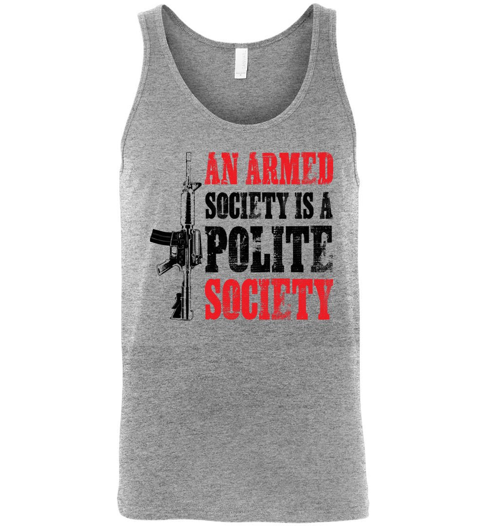 An Armed Society is a Polite Society - Shooting Men's Tank Top - Athletic Heather