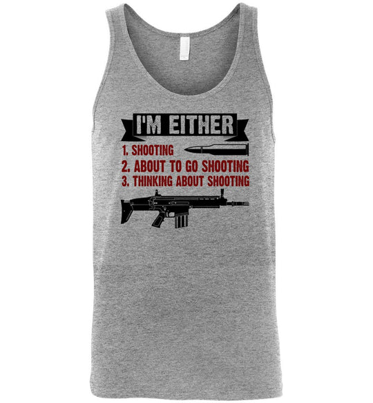 I'm Either Shooting, About to Go Shooting, Thinking About Shooting - Men's Pro Gun Apparel - Athletic Heather Tank Top