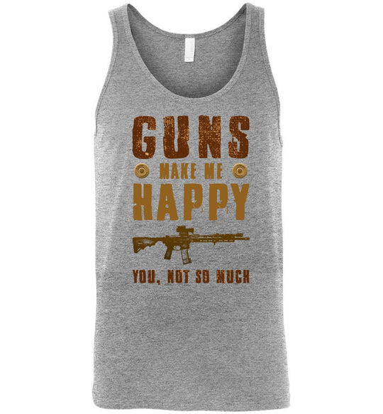 Guns Make Me Happy You, Not So Much - Men's Pro Gun Apparel - Athletic Heather Tank Top