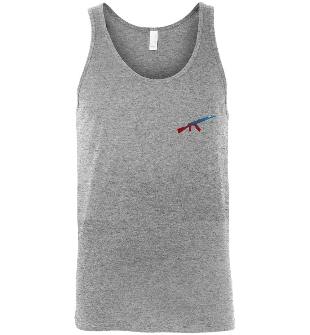 AK-47 AKM Rifle Silhouette Firearm Men's Long Sleeve Tshirt - Athletic Heather