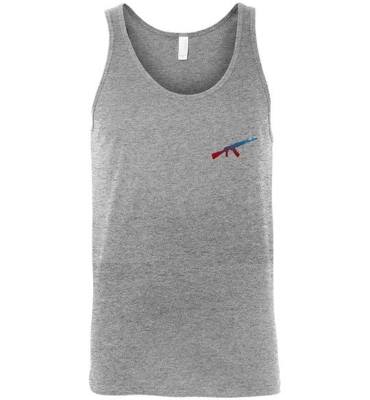 AK-47 AKM Rifle Silhouette Firearm Men's Long Sleeve Tshirt - Athletic Heather