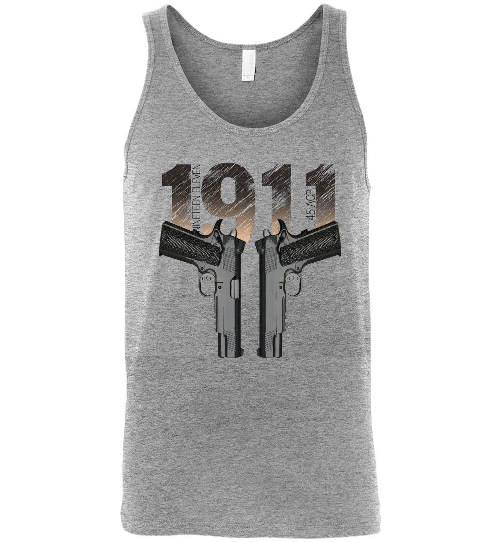 Colt 1911 Handgun - 2nd Amendment Long Sleeve Tee -  Athletic Heather
