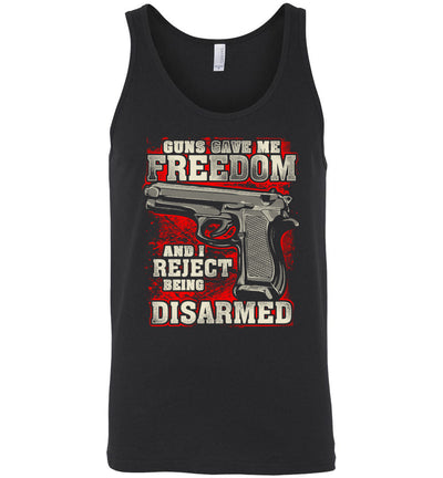 Gun Gave Me Freedom and I Reject Being Disarmed - Men's Apparel - black tank top