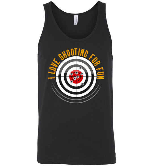 I Love Shooting for Fun - Men's Pro Gun Apparel - Black Tank Top