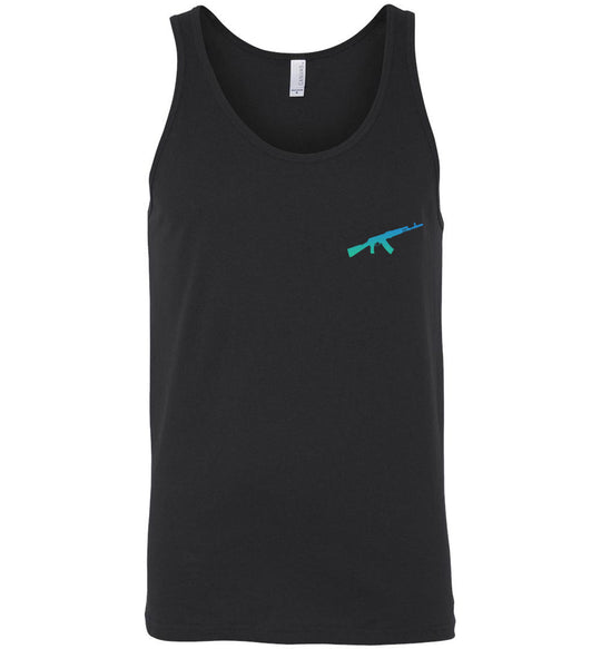 AK-47 AKM Rifle Silhouette Firearm Men's Tank Top - Black
