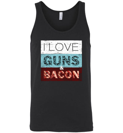 I Love Guns & Bacon - Men's Pro Firearms Apparel - Black Tank Top