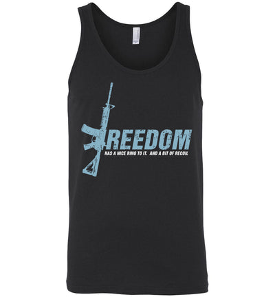 Freedom Has a Nice Ring to It. And a Bit of Recoil - Men's Pro Gun Clothing - Black Tank Top