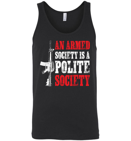 An Armed Society is a Polite Society - Shooting Men's Tank Top - Black