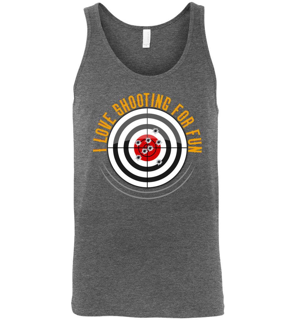 I Love Shooting for Fun - Men's Pro Gun Apparel - Deep Heather Tank Top