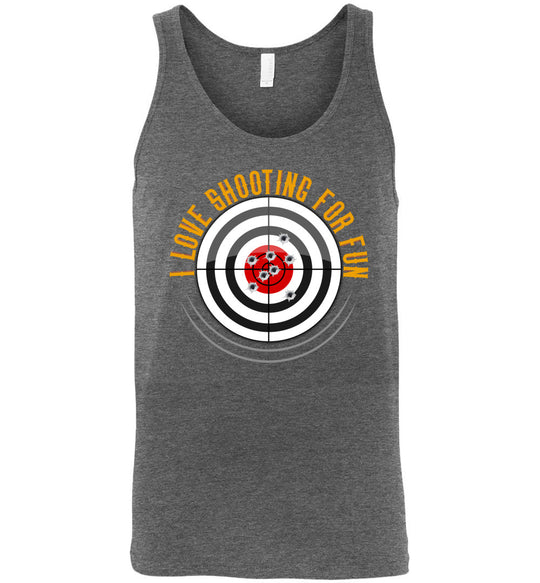 I Love Shooting for Fun - Men's Pro Gun Apparel - Deep Heather Tank Top