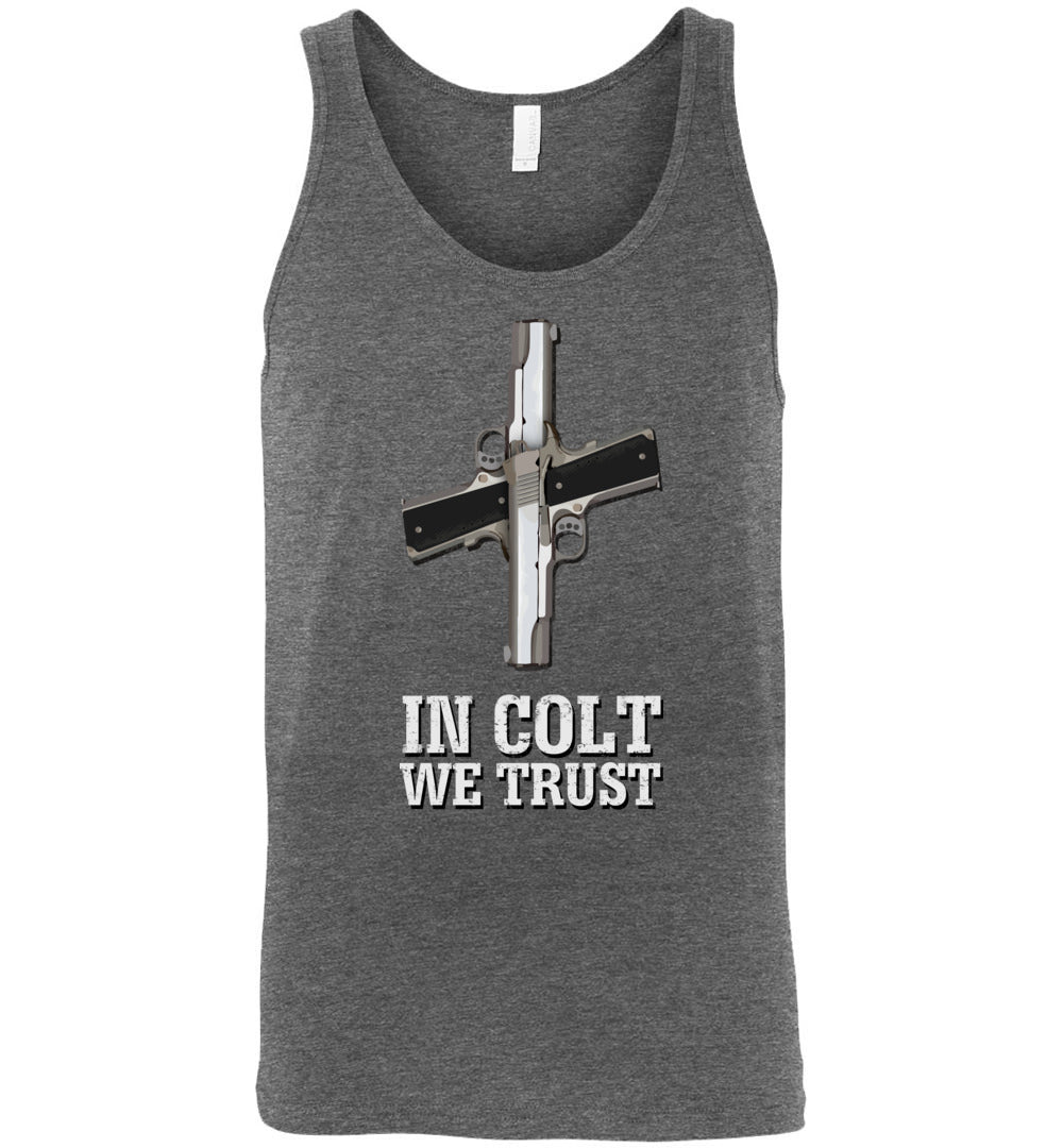 In Colt We Trust - Men's Pro Gun Clothing - Deep Heather Tank Top