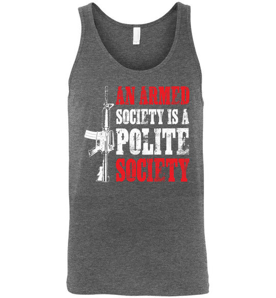 An Armed Society is a Polite Society - Shooting Men's Tank Top - Deep Heather