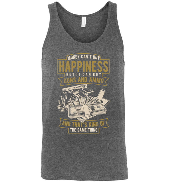 Money Can't Buy Happiness But It Can Buy Guns and Ammo - Men's Tank Top - Deep Heather