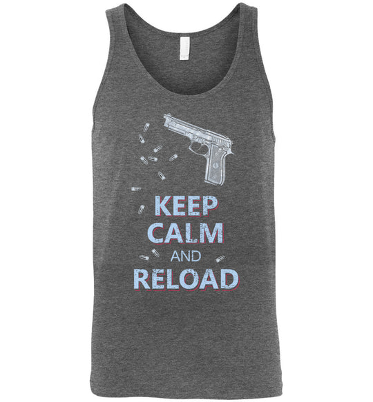 Keep Calm and Reload - Pro Gun Men's Tank Top - Deep Heather