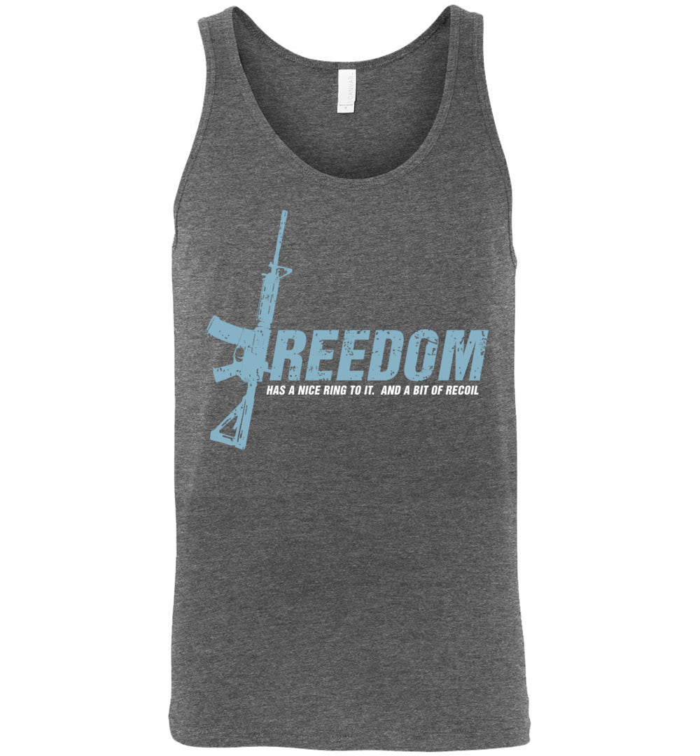 Freedom Has a Nice Ring to It. And a Bit of Recoil - Men's Pro Gun Clothing - Deep Heather Tank Top