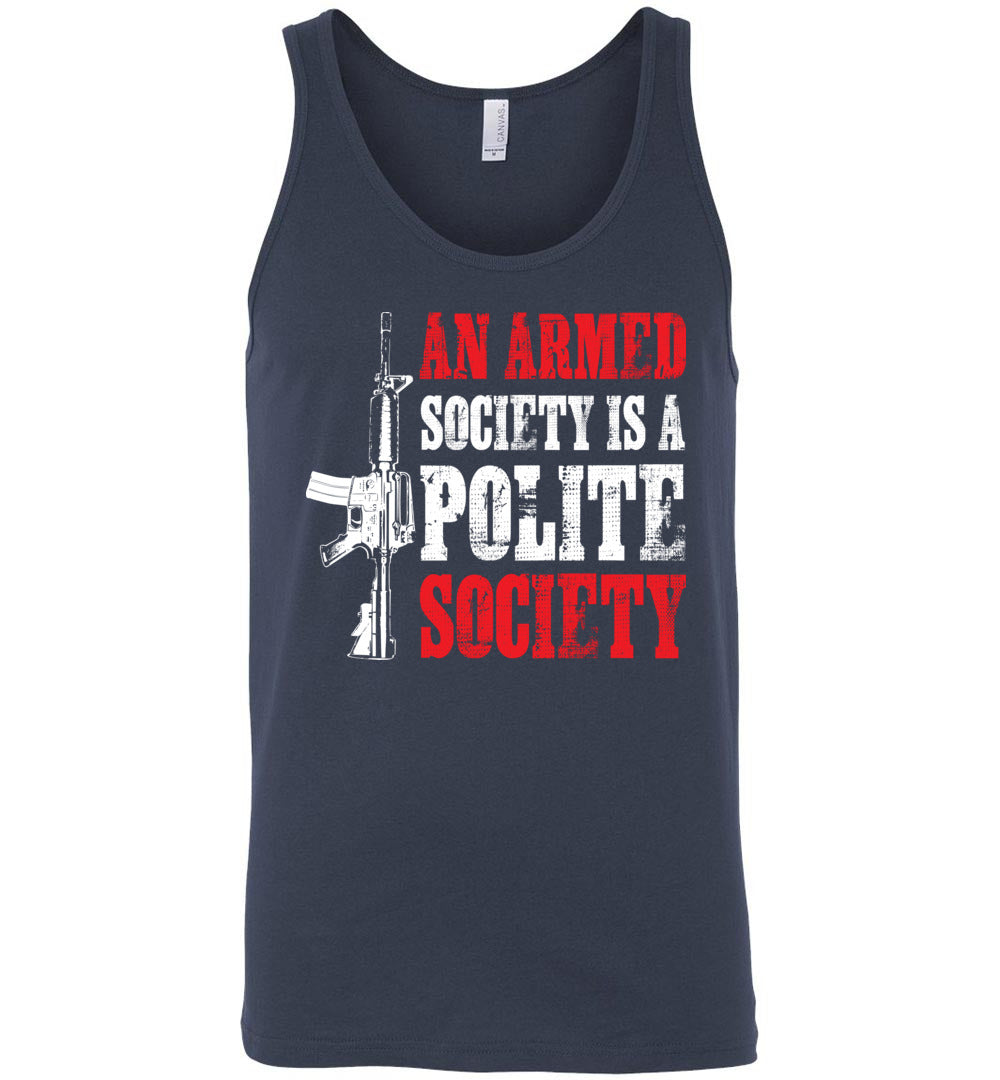 An Armed Society is a Polite Society - Shooting Men's Tank Top - Navy