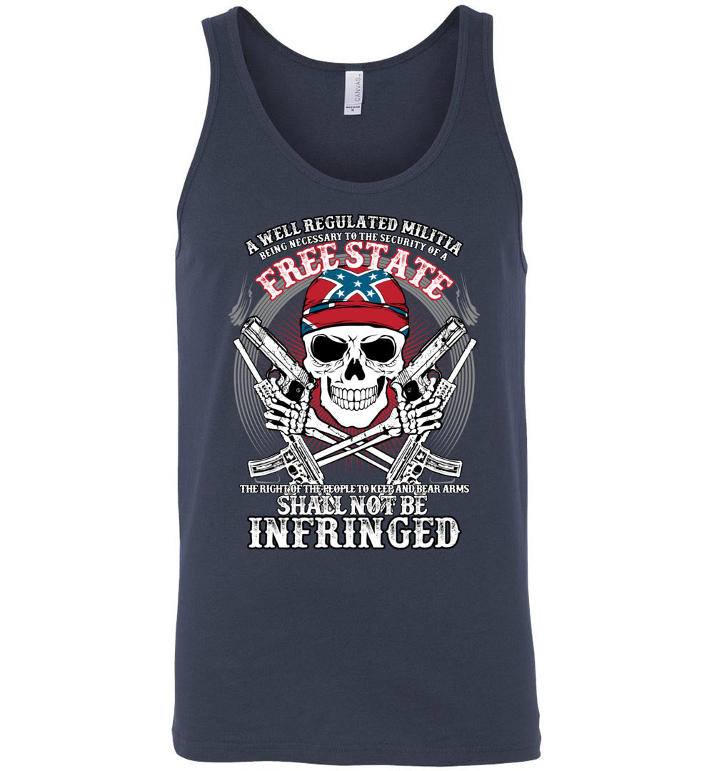 The right of the people to keep and bear arms shall not be infringed - Men's 2nd Amendment Tank Top - Navy