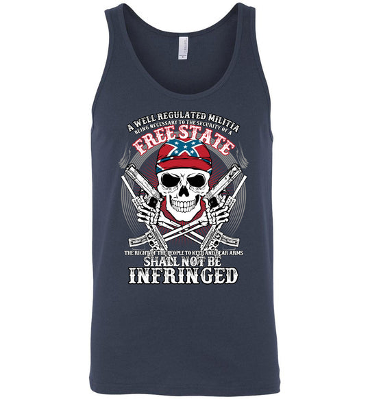 The right of the people to keep and bear arms shall not be infringed - Men's 2nd Amendment Tank Top - Navy