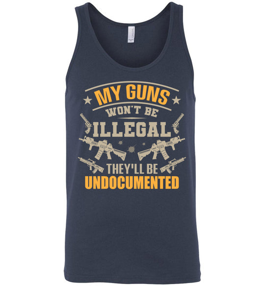 My Guns Won't Be Illegal They'll Be Undocumented - Men's Shooting Clothing - Navy Tank Top