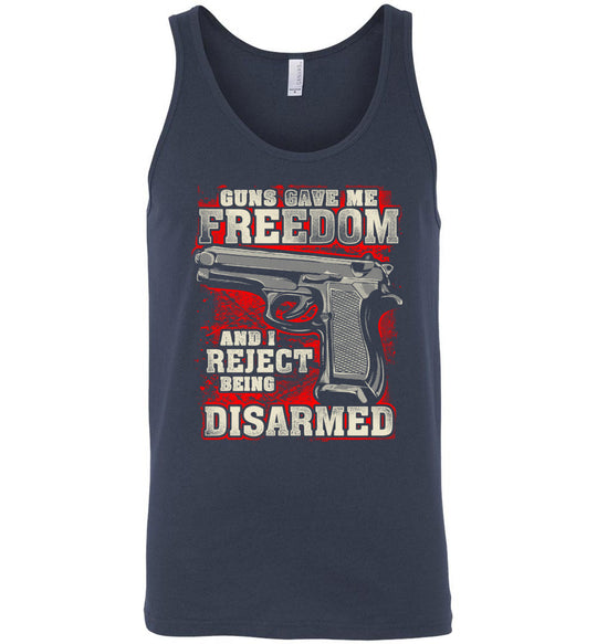 Gun Gave Me Freedom and I Reject Being Disarmed - Men's Apparel - navy tank top