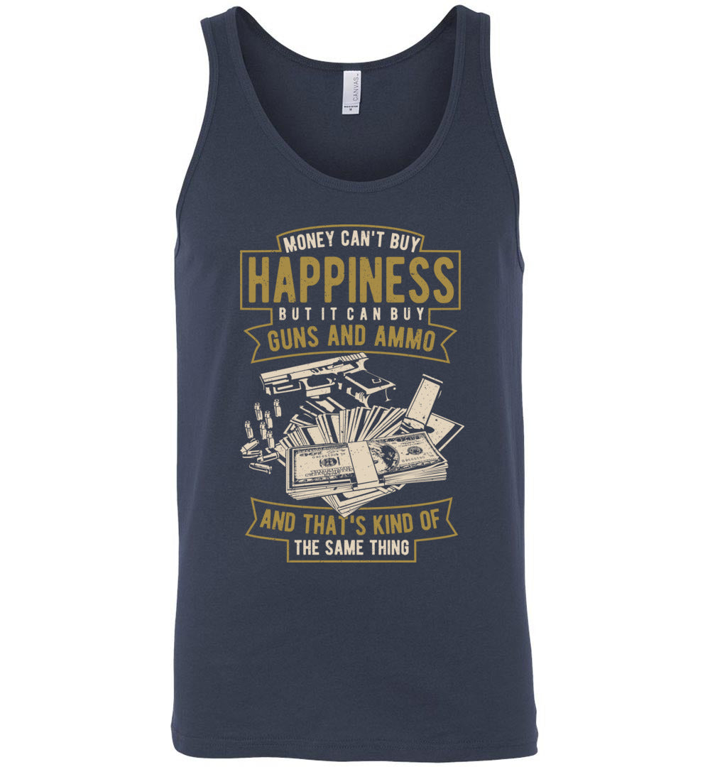 Money Can't Buy Happiness But It Can Buy Guns and Ammo - Men's Tank Top - Navy