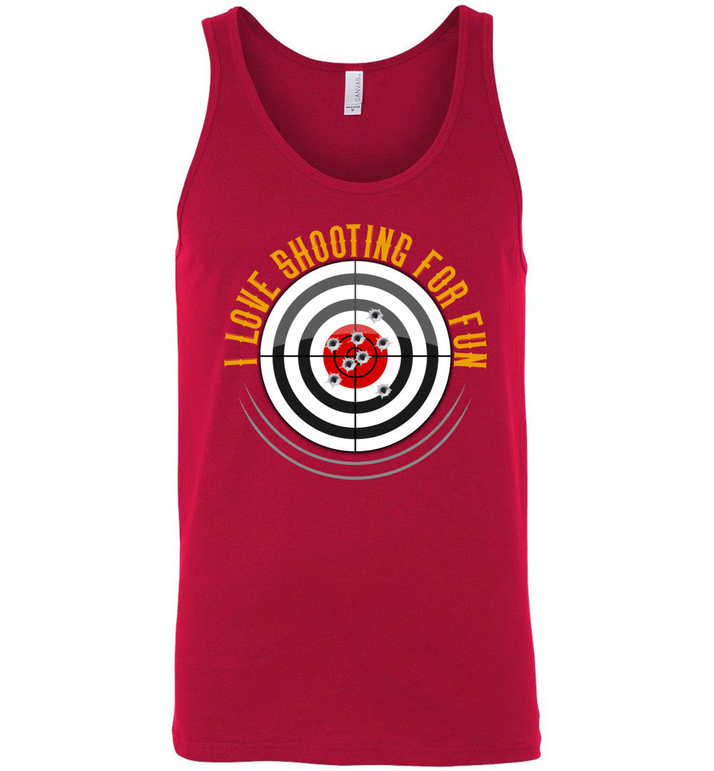 I Love Shooting for Fun - Men's Pro Gun Apparel - Red Tank Top