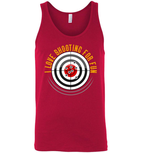 I Love Shooting for Fun - Men's Pro Gun Apparel - Red Tank Top