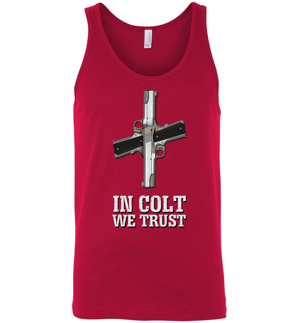 In Colt We Trust - Men's Pro Gun Clothing - Red Tank Top