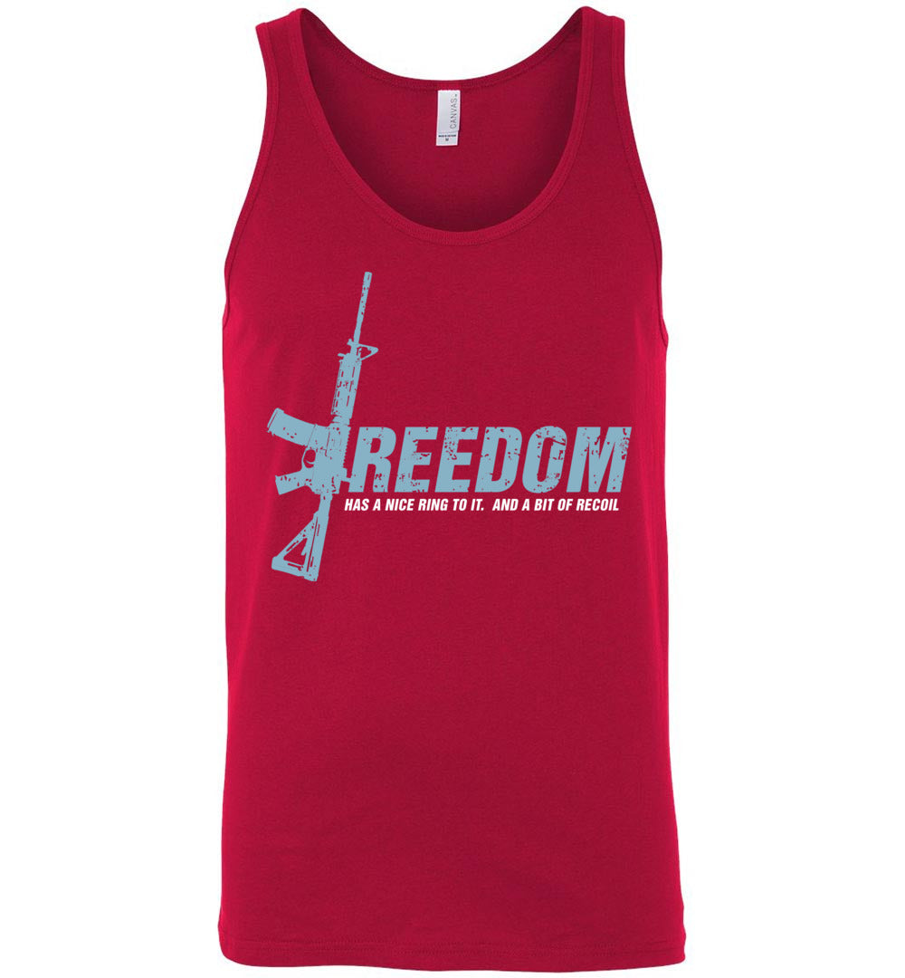 Freedom Has a Nice Ring to It. And a Bit of Recoil - Men's Pro Gun Clothing - Red Tank Top