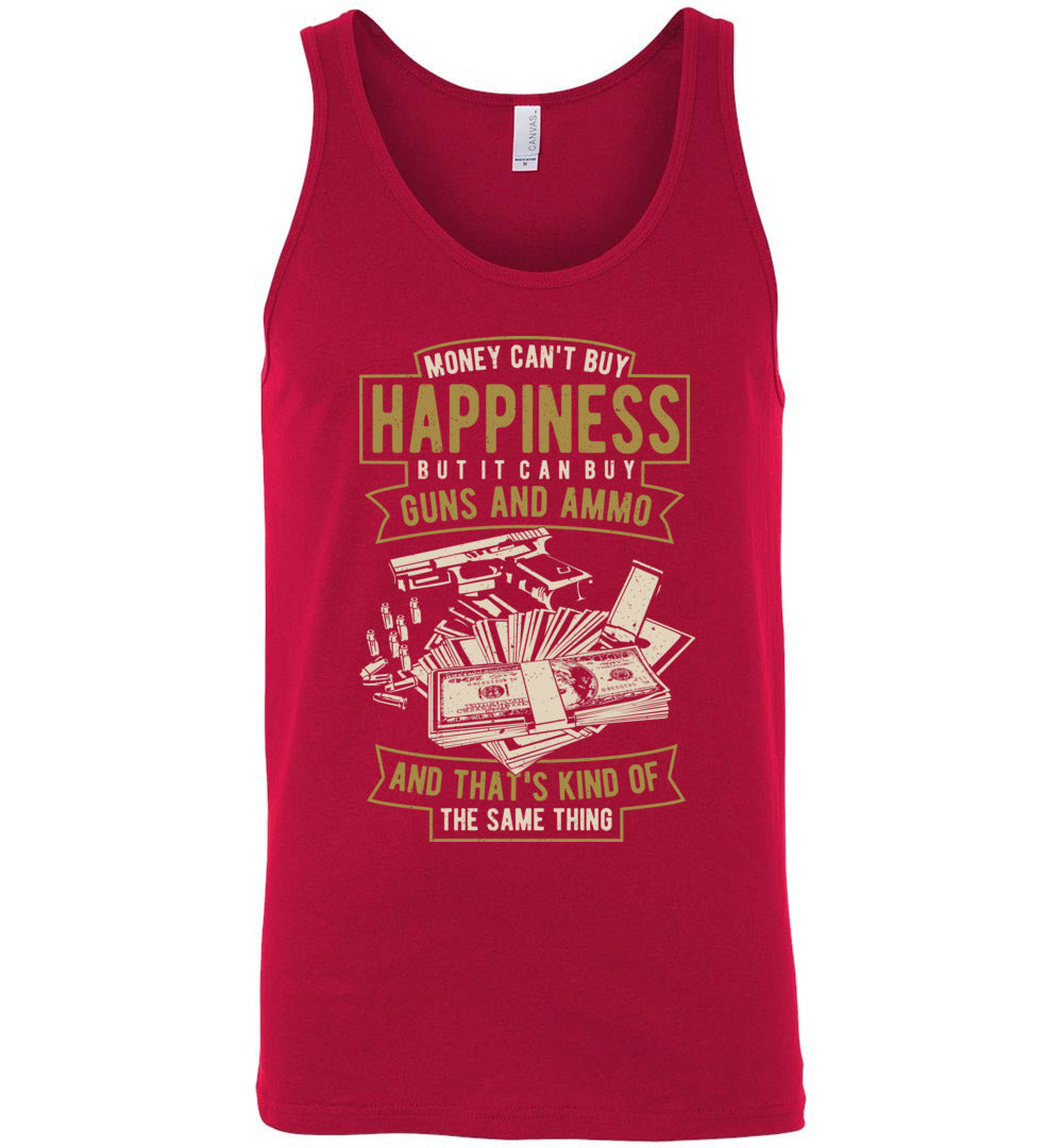 Money Can't Buy Happiness But It Can Buy Guns and Ammo - Men's Tank Top - Red