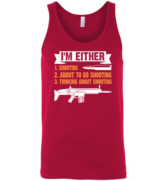 I'm Either Shooting, About to Go Shooting, Thinking About Shooting - Men's Pro Gun Apparel - Red Tank Top
