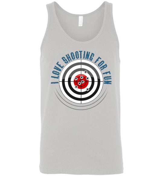 I Love Shooting for Fun - Men's Pro Gun Apparel - Light Grey Tank Top