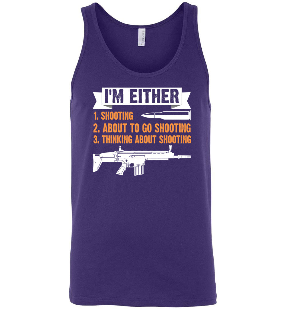 I'm Either Shooting, About to Go Shooting, Thinking About Shooting - Men's Pro Gun Apparel - Purple Tank Top