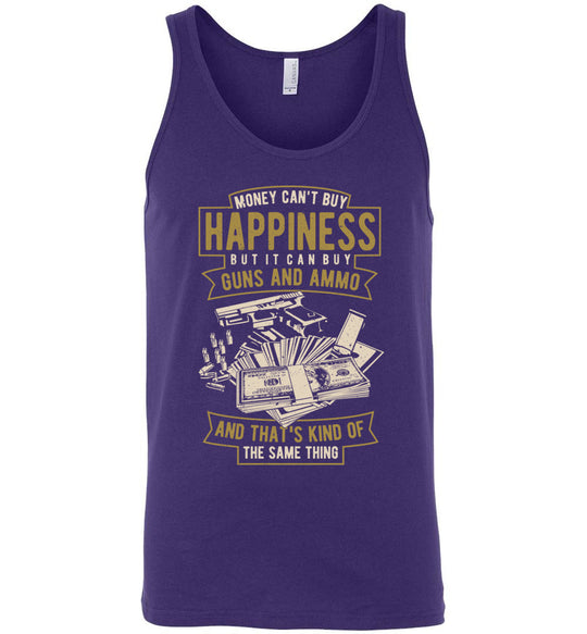 Money Can't Buy Happiness But It Can Buy Guns and Ammo - Men's Tank Top - Purple