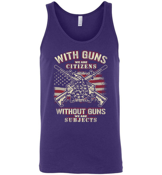 With Guns We Are Citizens, Without Guns We Are Subjects - 2nd Amendment Men's Tank Top -  Purple
