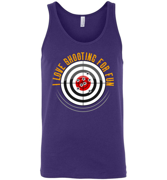 I Love Shooting for Fun - Men's Pro Gun Apparel - Purple Tank Top