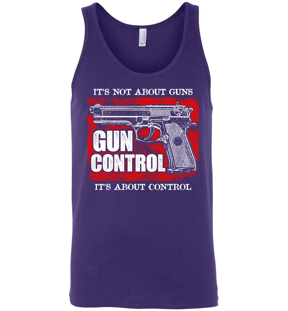 Gun Control. It's Not About Guns, It's About Control - Pro Gun Men's Tank Top - Purple