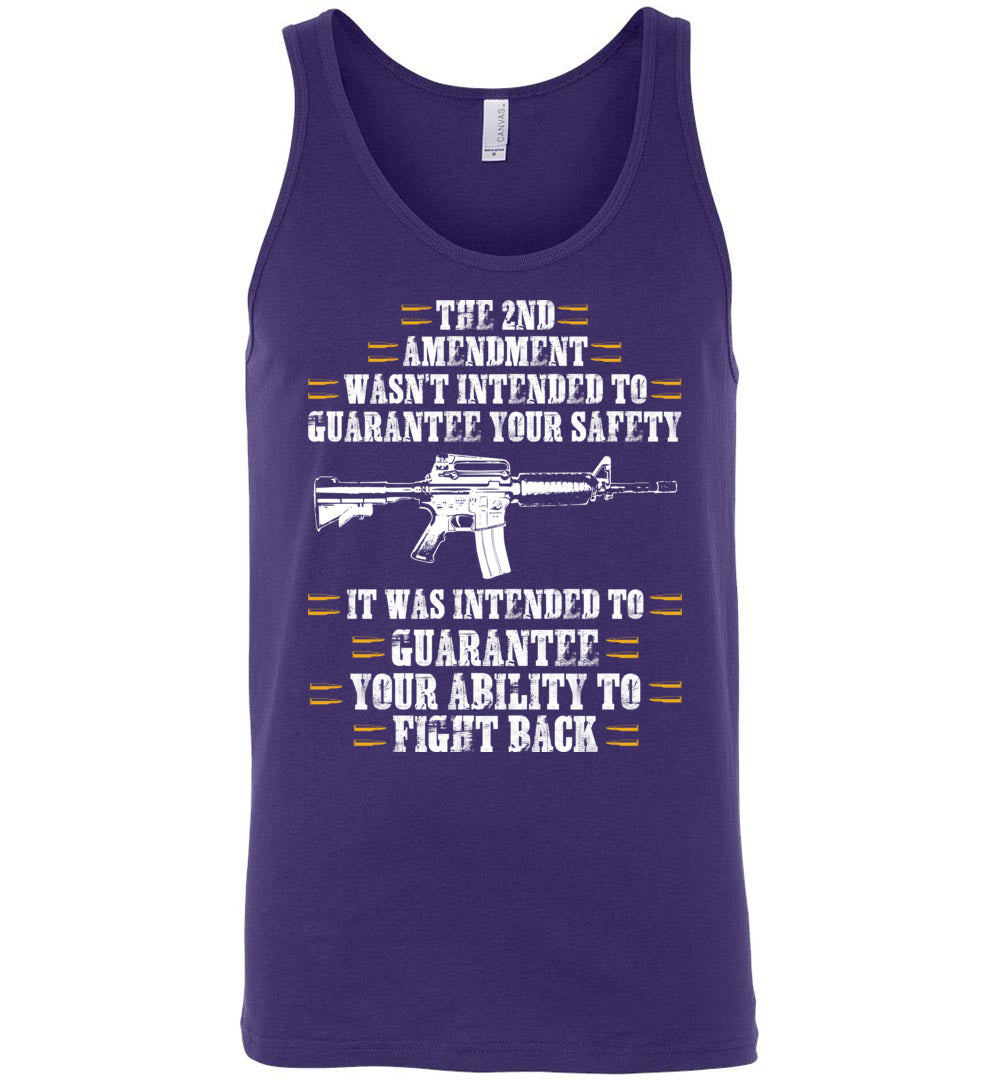The 2nd Amendment wasn't intended to guarantee your safety - Pro Gun Men's Apparel - Purple Tank Top