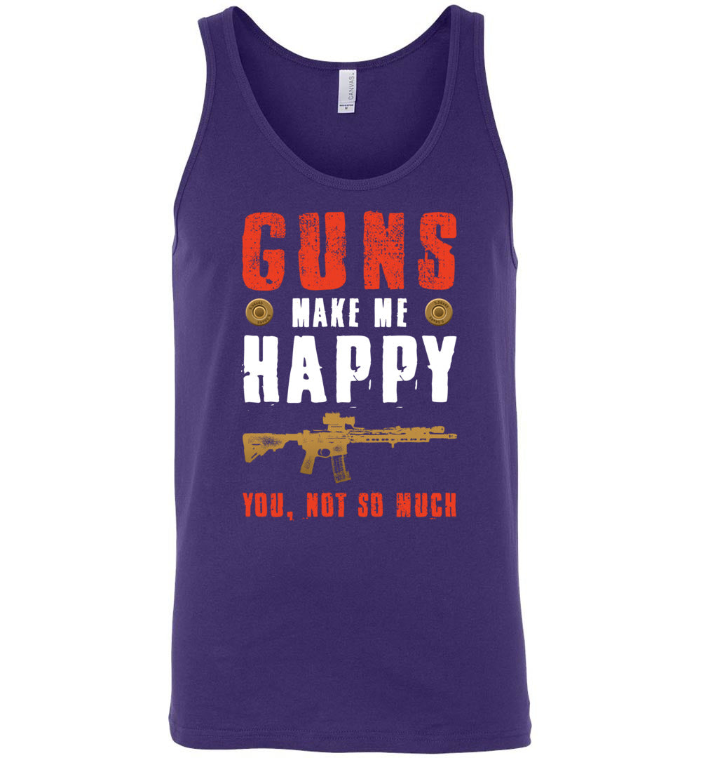 Guns Make Me Happy You, Not So Much - Men's Pro Gun Apparel - Purple Tank Top