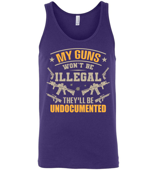 My Guns Won't Be Illegal They'll Be Undocumented - Men's Shooting Clothing - Purple Tank Top