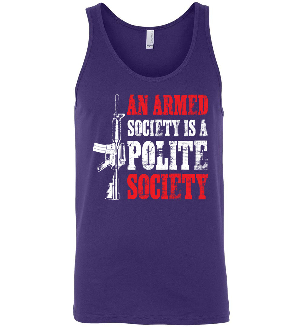 An Armed Society is a Polite Society - Shooting Men's Tank Top - Purple