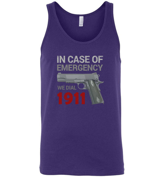 In Case of Emergency We Dial 1911 Pro Gun Мen's Tank Top - Purple