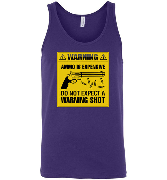 Ammo Is Expensive, Do Not Expect A Warning Shot - Men's Pro Gun Clothing - Purple Tank Top