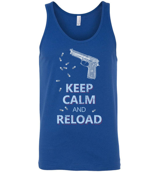 Keep Calm and Reload - Pro Gun Men's Tank Top - Blue