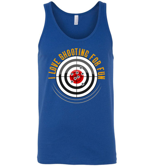 I Love Shooting for Fun - Men's Pro Gun Apparel - Blue Tank Top