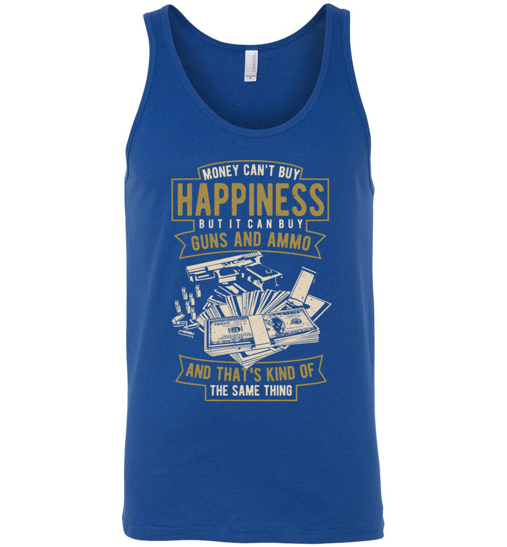 Money Can't Buy Happiness But It Can Buy Guns and Ammo - Men's Tank Top - Blue