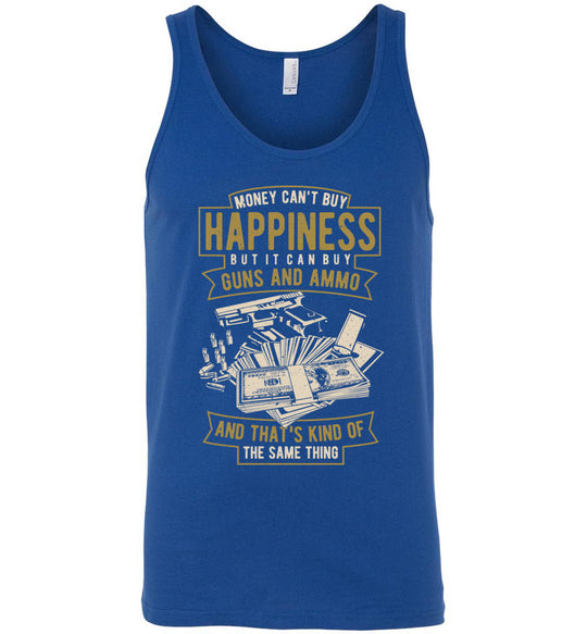Money Can't Buy Happiness But It Can Buy Guns and Ammo - Men's Tank Top - Blue