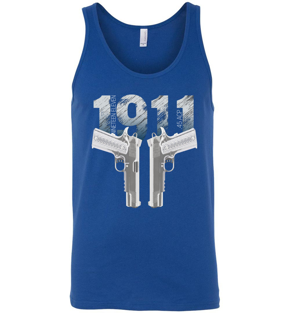 Colt 1911 Handgun - 2nd Amendment Long Sleeve Tee -  Blue