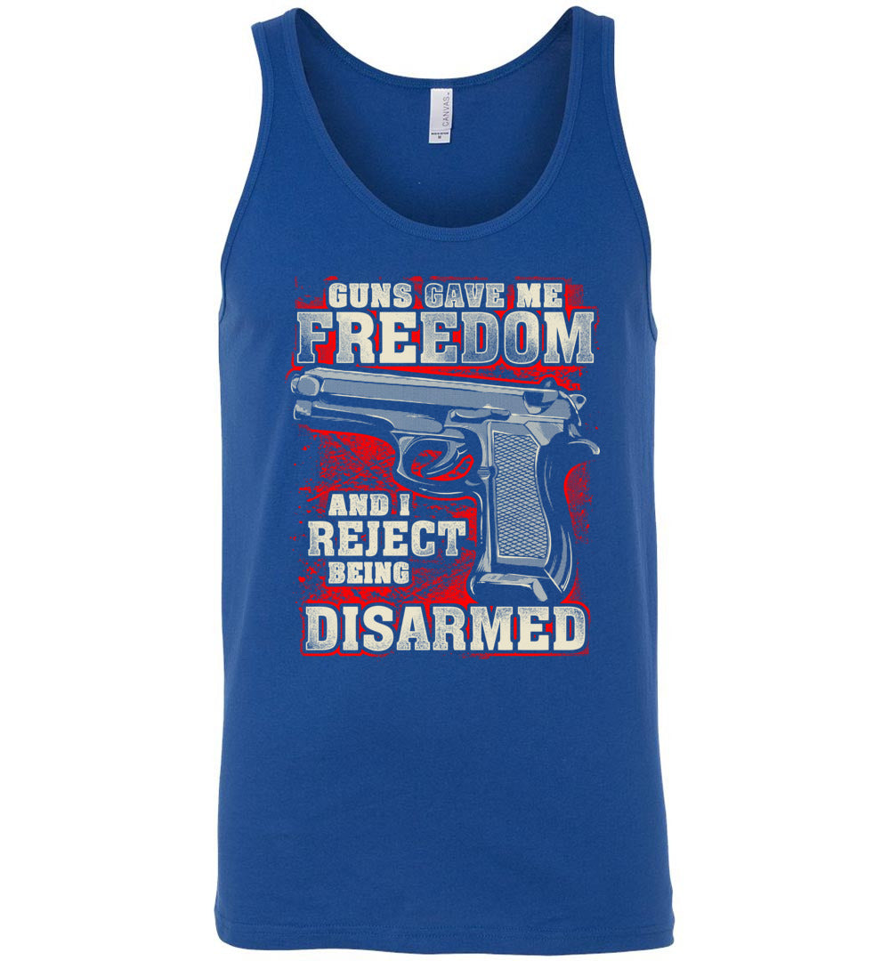 Gun Gave Me Freedom and I Reject Being Disarmed - Men's Apparel - blue tank top